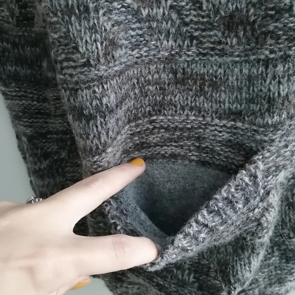 Aritzia TNA Lambswool Cowichan Zip Up Chunky Knit Sweater Heather Gray XXS - Picture 7 of 16